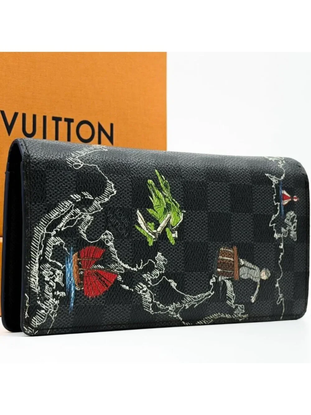Louis Vuitton Limited Portefeuille Brazza Map Damier Bifold Wallet